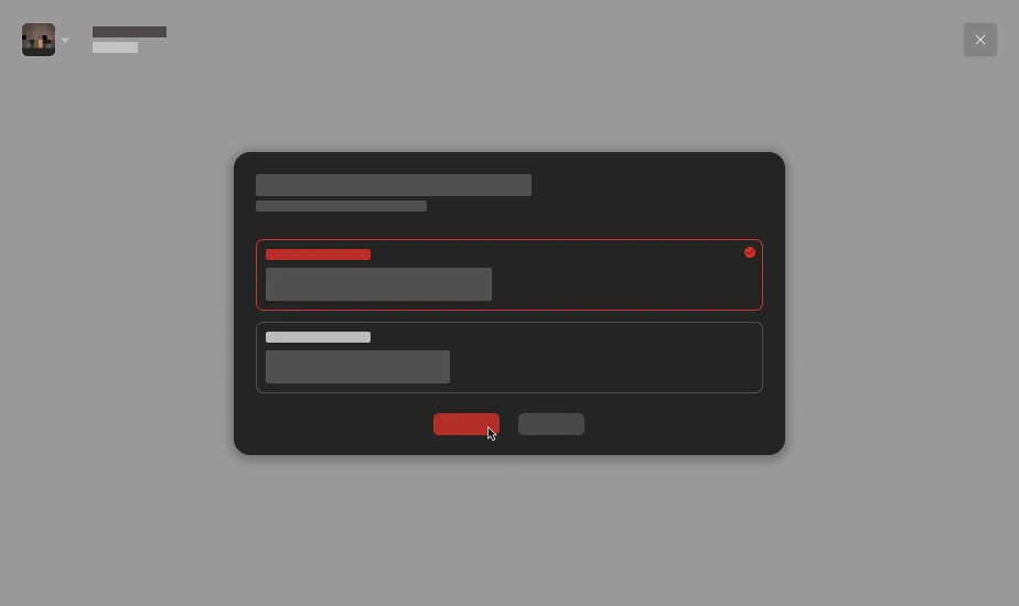 Ember Client setup screen