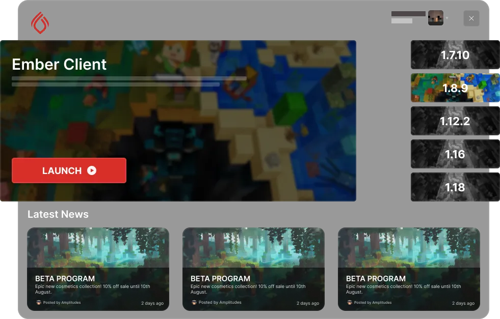 Ember Client launcher screenshot
